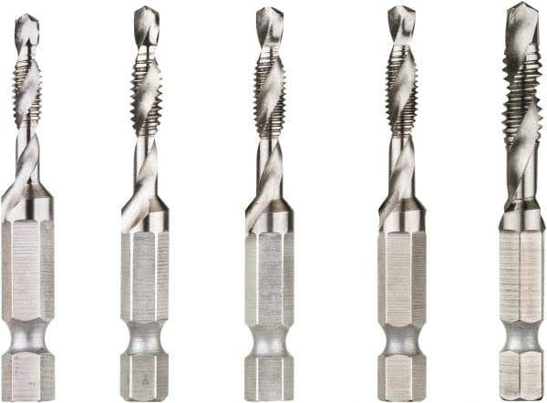 DeWALT - Combination Drill & Tap Sets Minimum Thread Size (Inch): #8-32 Maximum Thread Size (Inch): 1/4-20 - Exact Tool & Supply