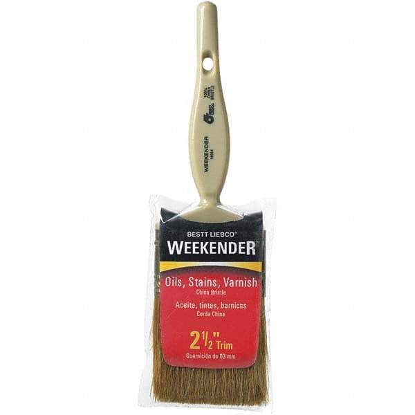 Bestt-Liebco - 2-1/2" Flat Hog Trim Brush - Wood Kaiser Handle - Exact Tool & Supply