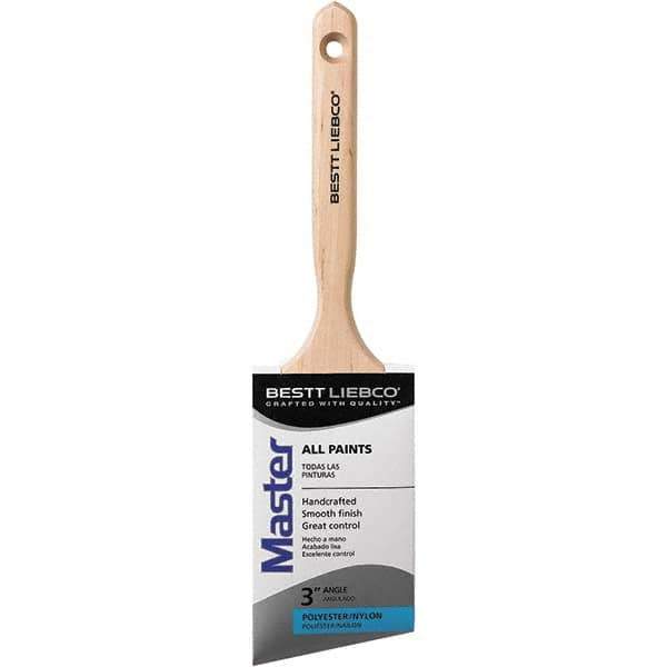 Bestt-Liebco - 3" Flat Nylon/Polyester Trim Brush - Wood Beavertail Handle - Exact Tool & Supply
