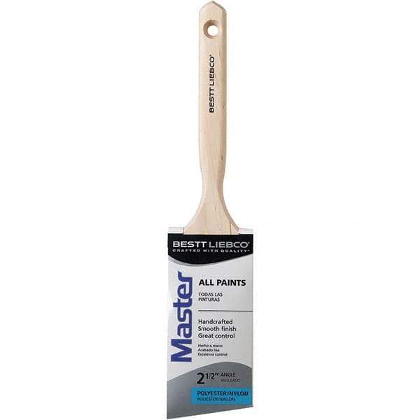 Bestt-Liebco - 2-1/2" Angled Nylon/Polyester Sash Brush - Wood Long Sash Handle - Exact Tool & Supply