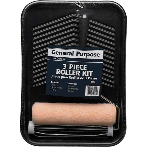 Bestt-Liebco - 3/8" Nap, Mini Roller Kit - 9" Wide, Includes Paint Tray, Roller Cover & Frame - Exact Tool & Supply
