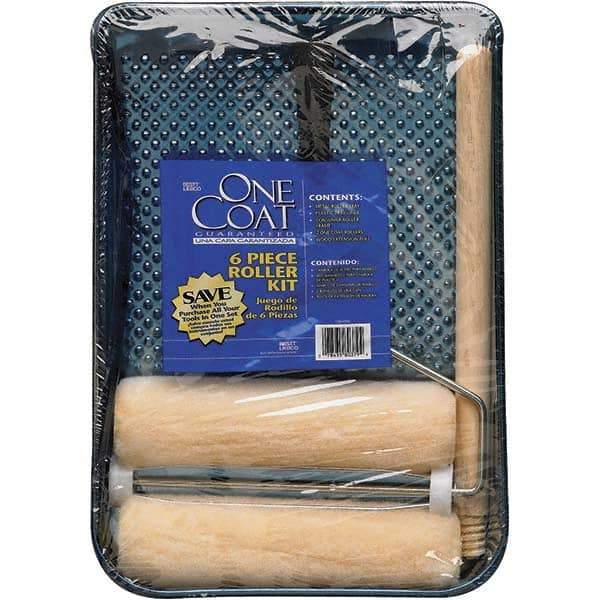 Bestt-Liebco - 12" Long, 3/8" Nap, Mini Roller Kit - 9" Wide, Metal Frame, Includes Paint Tray, Roller Cover & Frame - Exact Tool & Supply