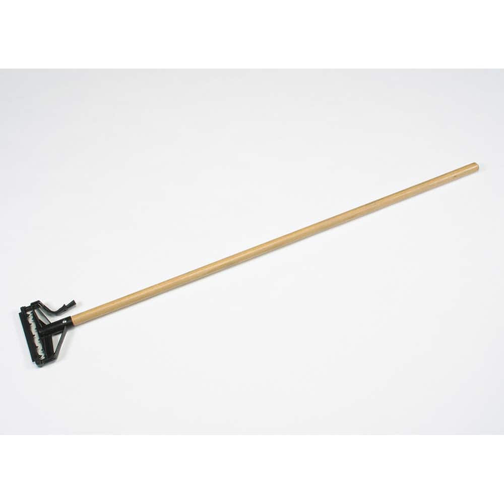 Ability One - Mop Handles; For Use With: Mops ; Connection Type: Snap-On ; Handle Length (Inch): 57 ; Handle Material: Wood ; Handle Style: Straight - Exact Tool & Supply