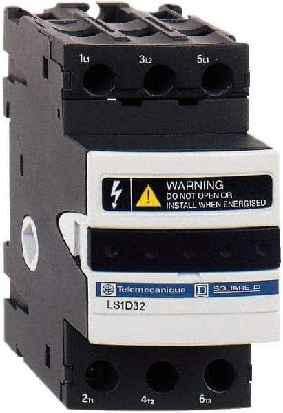 Schneider Electric - 3 Pole, 690 Volt, 25 Amp, DIN Rail Mount Fuse Holder - Compatible with 38mm Long x 45mm Wide and 10mm Diameter Fuse - Exact Tool & Supply