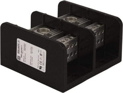 Square D - 2 Poles, 620 (Aluminium), 760 (Copper) Amp, Phenolic Power Distribution Block - 600 VAC, 2 Primary Connection - Exact Tool & Supply