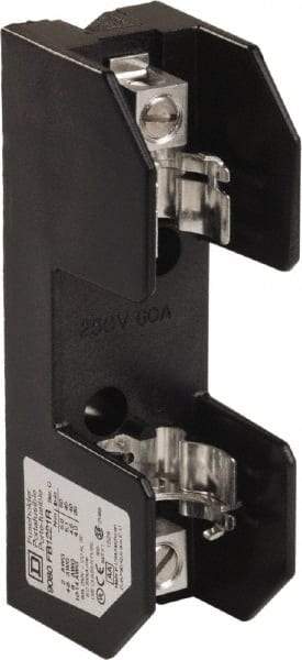 Square D - 1 Pole, 250 Volt, 60 Amp, Surface Mount Fuse Holder - Compatible with R Class Fuse - Exact Tool & Supply