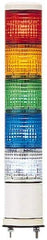 Schneider Electric - LED Lamp, Blue, Clear, Green, Orange, Red, Steady, Preassembled Stackable Tower Light Module Unit - 24 VAC/VDC, 125 Milliamp, IP54 Ingress Rating, Base Mount - Exact Tool & Supply