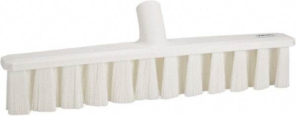Vikan - 15.25" Combo Duty Polyester Push Broom - 1-7/8" Bristle Length, Plastic Block, European Threaded Handle Connection, Handle Sold Separately - Exact Tool & Supply