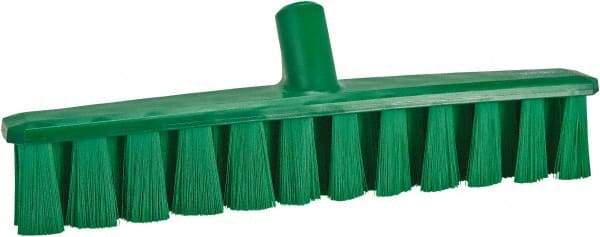Vikan - 15.25" Combo Duty Polyester Push Broom - 1-7/8" Bristle Length, Plastic Block, European Threaded Handle Connection, Handle Sold Separately - Exact Tool & Supply