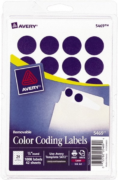 AVERY - 3/4" x 3/4" Dark Blue Paper Color Coding Labels - Exact Tool & Supply