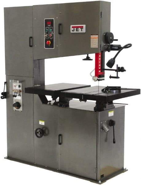 Jet - 36" Throat Capacity, Variable Speed Pulley Vertical Bandsaw - 50 to 410 & 54 to 4,925 SFPM, 3 hp, Three Phase - Exact Tool & Supply