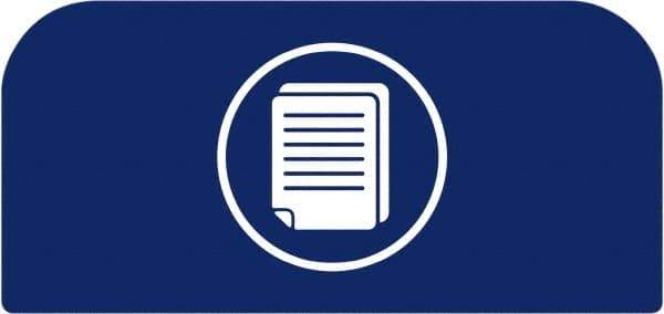 Rubbermaid - Trash Can Decal Message: Paper - English, Text on Color, Blue, Indoor & Outdoor, Apply to Metal, 1-25/32" Wide x 8-1/2" High - Exact Tool & Supply