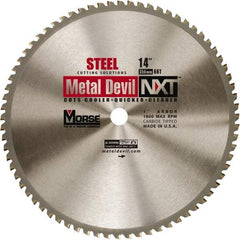M.K. MORSE - 14" Diam, 1" Arbor Hole Diam, 66 Tooth Wet & Dry Cut Saw Blade - Steel, Standard Round Arbor - Exact Tool & Supply