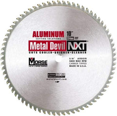 M.K. MORSE - 10" Diam, 5/8" Arbor Hole Diam, 72 Tooth Wet & Dry Cut Saw Blade - Steel, Standard Round Arbor - Exact Tool & Supply