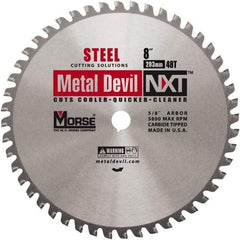 M.K. MORSE - 8" Diam, 5/8" Arbor Hole Diam, 48 Tooth Wet & Dry Cut Saw Blade - Steel, Standard Round Arbor - Exact Tool & Supply
