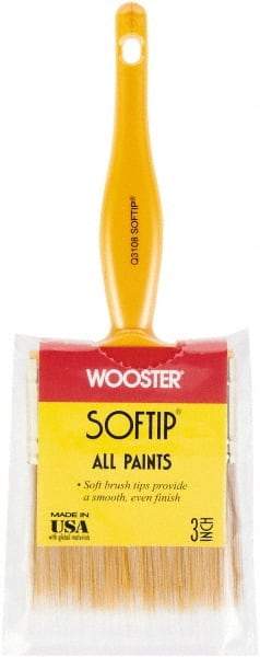 Wooster Brush - 3" Synthetic General Purpose Paint Brush - 2-11/16" Bristle Length, Plastic Handle - Exact Tool & Supply