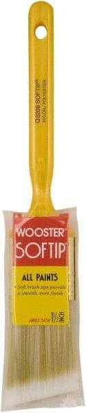 Wooster Brush - 1-1/2" Synthetic Sash Brush - 2-3/16" Bristle Length, Plastic Handle - Exact Tool & Supply