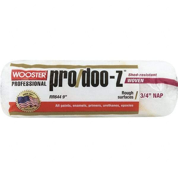 Wooster Brush - 3/4" Nap, 9" Wide Paint General Purpose Roller Cover - Smooth Texture, Fabric - Exact Tool & Supply