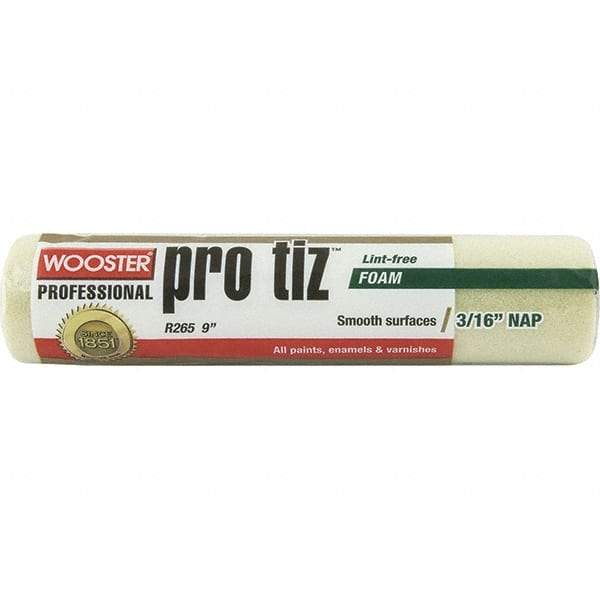 Wooster Brush - 3/16" Nap, 9" Wide Paint General Purpose Roller Cover - Very Smooth Texture - Exact Tool & Supply