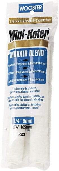Wooster Brush - 1/4" Nap, 6-1/2" Wide Paint General Purpose Roller Cover - Very Smooth Texture, Fabric - Exact Tool & Supply