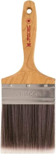 Wooster Brush - 4" Synthetic Wall Brush - 3-15/16" Bristle Length, Maple Handle - Exact Tool & Supply