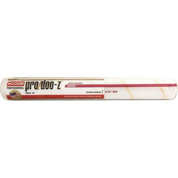 Wooster Brush - 3/16" Nap, 18" Wide Paint General Purpose Roller Cover - Smooth Texture, Fabric - Exact Tool & Supply