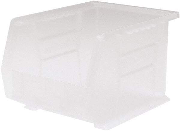 Akro-Mils - 50 Lb. Load Capacity, 10-3/4" Deep, Clear Polymer Hopper Stacking Bin - 7" High x 8-1/4" Wide x 10-3/4" Long - Exact Tool & Supply