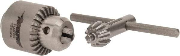 Accupro - 5/16-24, 0.51 to 3.96mm Capacity, Threaded Mount Stainless Steel Drill Chuck - Keyed, 22mm Sleeve Diam, 30mm Open Length - Exact Tool & Supply