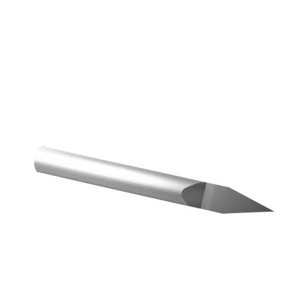 Scientific Cutting Tools - 30° Incl Angle, 1/8" Shank Diam, 1-1/2" OAL, 0.005" Cut Diam, Conical Engraving Cutter - 0.223" LOC, 0.005" Tip Diam, Right Hand Cut, Submicron Solid Carbide - Exact Tool & Supply
