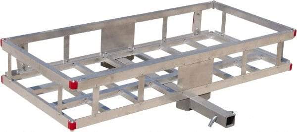 Erickson Manufacturing - Aluminum Cargo Carrier - 22-1/2" Wide x 49" Long, Silver, For Use with 2" Receivers - Exact Tool & Supply