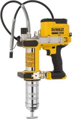 DeWALT - 10,000 Max psi, Flexible Battery-Operated Grease Gun - 16 oz Capacity, Bulk & Cartridge Fill, Includes Shoulder Strap - Exact Tool & Supply