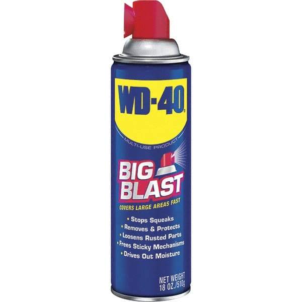 WD-40 - 18 oz Multi-Use Product with Big-Blast Spray - Liquid, Stop Squeaks, Removes & Protects, Loosens Rusted Parts, Free Sticky Mechanisms, Drives Out Moisture - Exact Tool & Supply