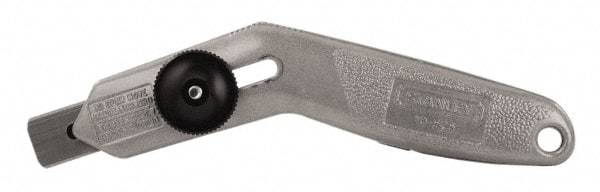 Stanley - Retractable Utility Knife - 2-1/4" Blade, Grey Handle, 3 Blades Included - Exact Tool & Supply