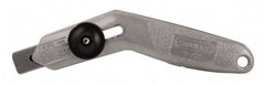 Stanley - Retractable Utility Knife - 2-1/4" Blade, Grey Handle, 3 Blades Included - Exact Tool & Supply