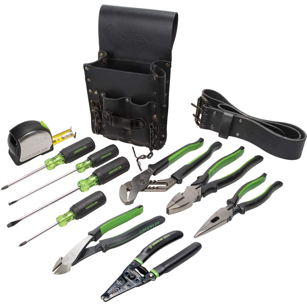 Greenlee - 12 Piece Electrician's Standard Tool Set - Exact Tool & Supply