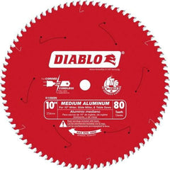 Freud - 10" Diam, 5/8" Arbor Hole Diam, 80 Tooth Wet & Dry Cut Saw Blade - Carbide-Tipped, Burr-Free Action, Standard Round Arbor - Exact Tool & Supply