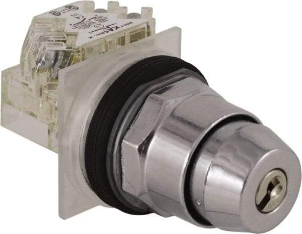 Square D - 30mm Mount Hole, 2 Position, Key Operated, Selector Switch Only - Nonilluminated - Exact Tool & Supply