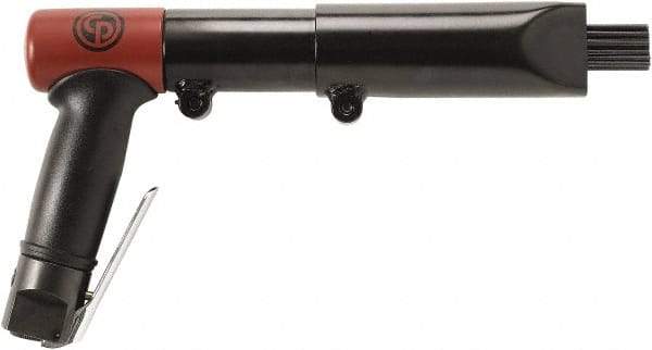 Chicago Pneumatic - 4,000 BPM, 1" Bore Diam, Pneumatic Pistol Grip Needle Scaler - 1" Needle Diam, 7" Needle Length, 1.3" Stroke Length, 4.6 CFM, 90 psi, 1/4 NPT Inlet - Exact Tool & Supply