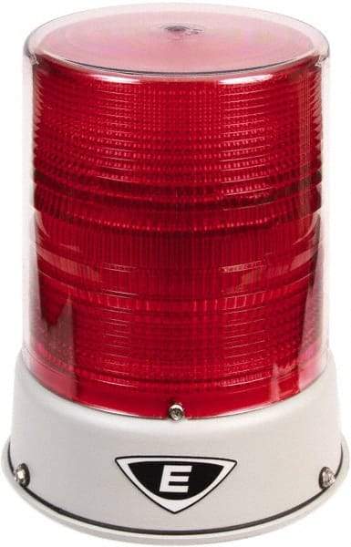 Edwards Signaling - 120 VAC, 4X NEMA Rated, LED, Red, Flashing, Steady Light - 65 Flashes per min, 3/4 Inch Pipe, 8-1/4 Inch Diameter, 7-3/4 Inch High, IP66 Ingress Rating, Pipe Mount - Exact Tool & Supply
