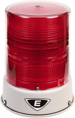 Edwards Signaling - 120 VAC, 4X NEMA Rated, LED, Red, Flashing, Steady Light - 65 Flashes per min, 3/4 Inch Pipe, 6-1/2 Inch Diameter, 8 Inch High, IP66 Ingress Rating, Pipe Mount - Exact Tool & Supply