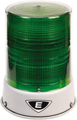 Edwards Signaling - 120 VAC, 4X NEMA Rated, LED, Green, Flashing, Steady Light - 65 Flashes per min, 3/4 Inch Pipe, 6-1/2 Inch Diameter, 8 Inch High, IP66 Ingress Rating, Pipe Mount - Exact Tool & Supply