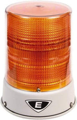 Edwards Signaling - 120 VAC, 4X NEMA Rated, LED, Amber, Flashing, Steady Light - 65 Flashes per min, 3/4 Inch Pipe, 6-1/2 Inch Diameter, 8 Inch High, IP66 Ingress Rating, Pipe Mount - Exact Tool & Supply