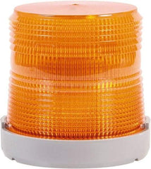 Edwards Signaling - 120 VAC, 4X NEMA Rated, LED, Amber, Flashing, Steady Light - 65 Flashes per min, 1/2 Inch Pipe, 4-9/32 Inch Diameter, 4-7/32 Inch High, Panel Mount, Pipe Mount - Exact Tool & Supply