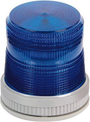Edwards Signaling - 120 VAC, 4X NEMA Rated, LED, Amber, Flashing, Steady Light - 65 Flashes per min, 3/4 Inch Pipe, 3-3/4 Inch Diameter, 4-3/4 Inch High, Panel Mount, Pipe Mount, Wall Mount - Exact Tool & Supply