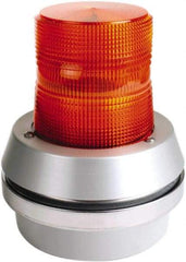 Edwards Signaling - 120 VAC, LED, Amber, Flashing Light - 65 Flashes per min, 1/2 Inch Pipe, 6 Inch Diameter, 7-3/8 Inch High, Box Mount, Pane, Pipe, Surface and Wall Mount - Exact Tool & Supply
