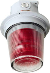 Edwards Signaling - 120 VAC, 4, 3R NEMA Rated, LED, Red, Flashing, Steady Light - 65 Flashes per min, 3/4 Inch Pipe, 7 Inch Diameter, 10-1/8 Inch High, Ceiling Mount - Exact Tool & Supply