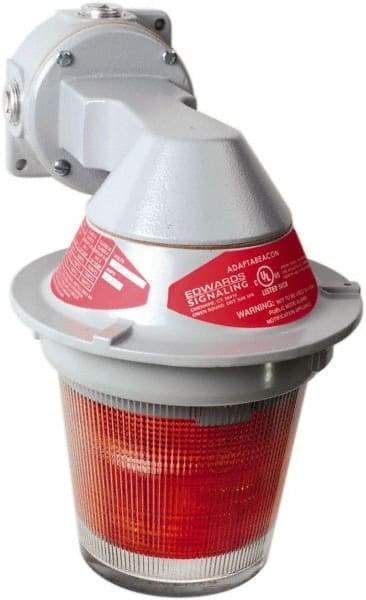 Edwards Signaling - 120 VAC, 4, 3R NEMA Rated, LED, Green, Flashing, Steady Light - 65 Flashes per min, 3/4 Inch Pipe, 7 Inch Diameter, 11-3/8 Inch High, Bracket Mount - Exact Tool & Supply