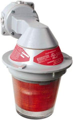Edwards Signaling - 120 VAC, 4, 3R NEMA Rated, LED, Green, Flashing, Steady Light - 65 Flashes per min, 3/4 Inch Pipe, 7 Inch Diameter, 11-3/8 Inch High, Bracket Mount - Exact Tool & Supply
