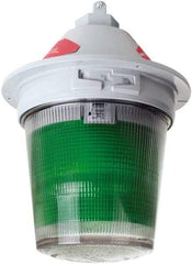 Edwards Signaling - 120 VAC, 4, 3R NEMA Rated, LED, Red, Flashing, Steady Light - 65 Flashes per min, 7 Inch Pendant, 7 Inch Diameter, 10-1/4 Inch High, Pendant Mount - Exact Tool & Supply