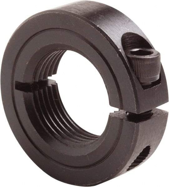 Climax Metal Products - 1-1/8 -7 Thread, Steel, One Piece Threaded Shaft Collar - 1-7/8" Outside Diam, 1/2" Wide - Exact Tool & Supply